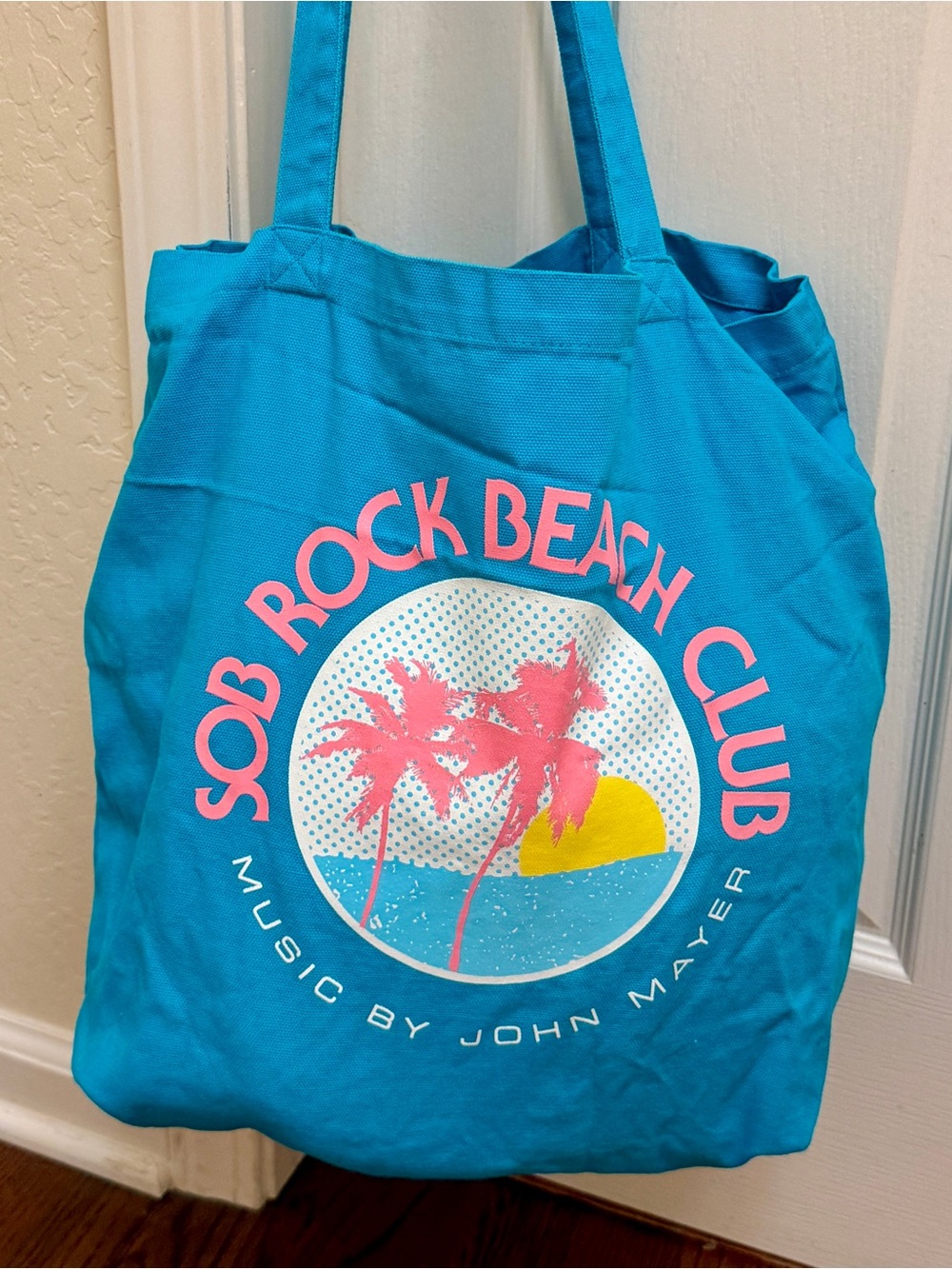 Official John Mayer Sob Rock Tour 2022 Beach Club Tote Bag - Turquoise Canvas